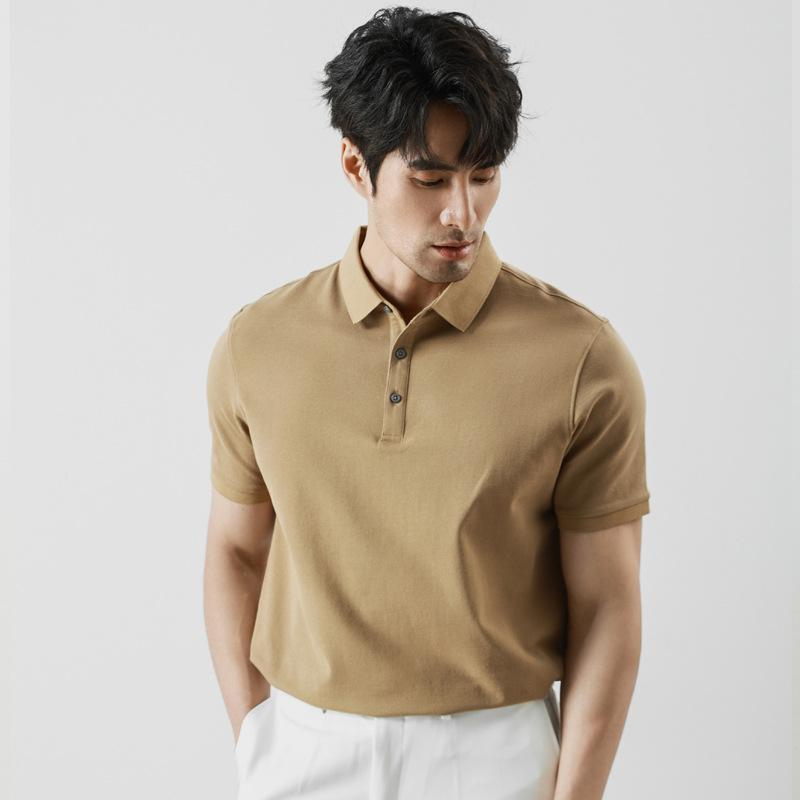 230g Sorona Short-Sleeved Polo Shirt for Men High-End Long-Staple Cotton Lapel Half-Sleeved T-Shirt Solid Color Summer Wear - Image 9