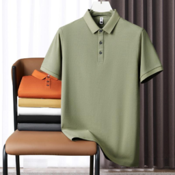 230g Sorona Short-Sleeved Polo Shirt for Men High-End Long-Staple Cotton Lapel Half-Sleeved T-Shirt Solid Color Summer Wear